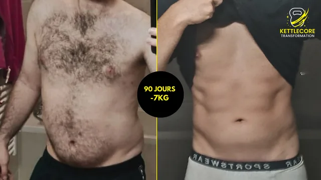 Avant et après réel de Rob : moins 7 kg en 90 jours