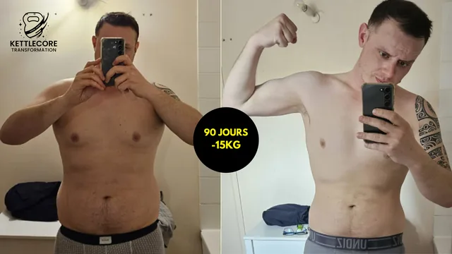 Avant et après réel de Yohann : moins 15 kg en 90 jours