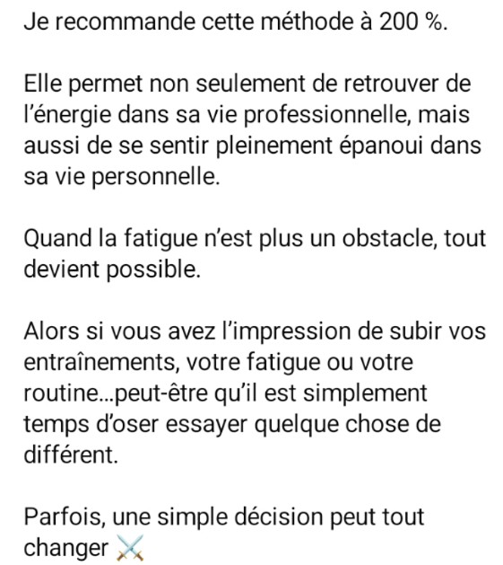Témoignage WhatsApp — recommande à 200%